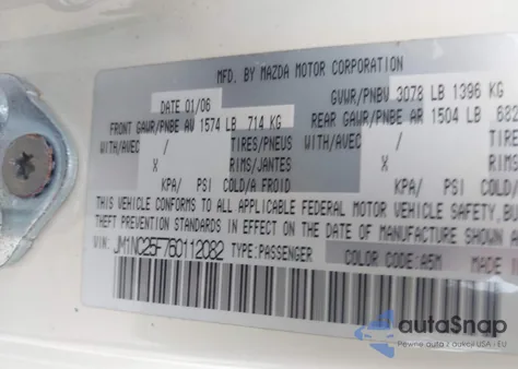 2006 Mazda Mx-5 Grand Touring из США, поврежденный, VIN JM1NC25F760112082